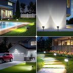 LETMY New Upgrade Solar Spot Lights Outdoor Waterproof with Bigger LED, 6 Pack Auto ON/Off Solar Lights Outdoor, 2-in-1 Wall Lights & 2 Modes Landscape Spotlights for Tree Yard Pathway Garden Decor