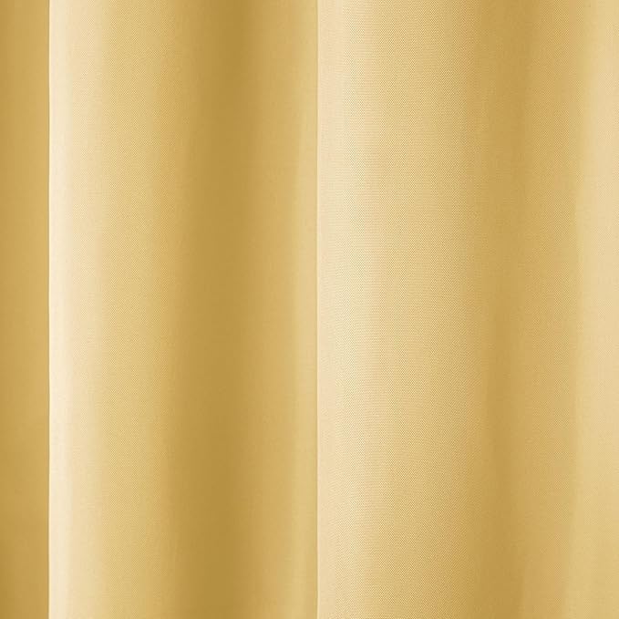 TOWN & COUNTRY BASICS Cabana Solid Heavyweight Indoor Outdoor Curtains, Light Filtering Opacity with Grommet Top, Water Repellent, 2-Pack Set, 54"x96", Sundress Yellow