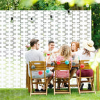 Casaphoria Metal Privacy Screen Outdoor, 72" H x 47" W Freestanding Decorative Privacy Screen for Patio Deck Balcony Garden with Stable Base, White-Brick