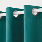 TOWN & COUNTRY BASICS Cabana Solid Heavyweight Indoor Outdoor Curtains, Light Filtering Opacity with Grommet Top, Water Repellent, 2-Pack Set, 54"x108", Dark Teal