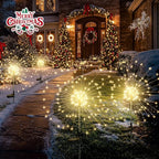 GIGALUMI Garden Decor Outdoor Lights 120LED 2Pack, Solar Garden Lights for Outside Christmas Fairy Firework Decorative,Solar Powered for Yard Pathway Flowerbed Planter Balcony Patio Decor (Warm White