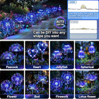 Anordsem Solar Garden Lights Outdoor: Bendable Copper Wire with 120 LED Firework Beads - Colorful Waterproof DIY Fairy Decoration for Yard Pathway Patio - Gifts for Women Mom Homeowners