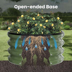 ZXZYHFTY Round Galvanized Raised Garden Bed kit,Green Outdoor Garden Raised Planter Box, Round Large Metal Raised Garden Beds for Vegetable 2 * 2 * 1ft 3 Pcs
