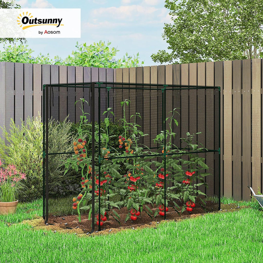 outsunny crop cage 6.6' x 3.3' x 5.2' shown in use