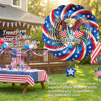 250th USA Anniversary 12 Inch Wind Spinner Patriotic Decoration | Patriotic Outdoor Garden Decor with Statue of Liberty Design, Stainless Steel Yard Art for Outdoor & Indoor, Gift for Men