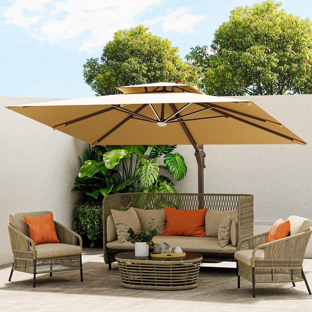 10x13ft cantilever patio umbrella with led lights and, main product view