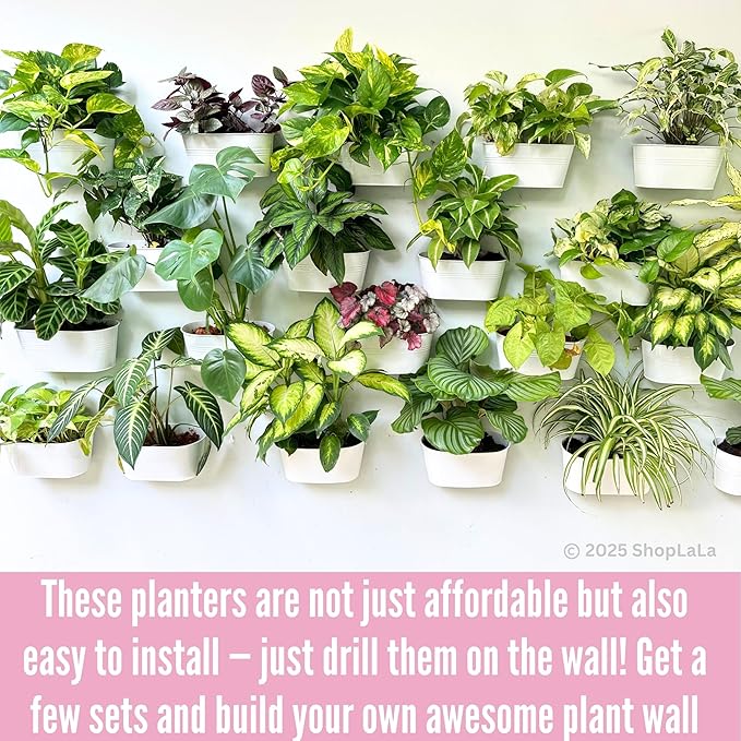 LaLaGreen Outdoor Rail Planter (2 Pack, 11.8 Inch) Metal Iron Hanging Flower Pot Deck Railings White Fence Bucket Modern Countryside Boho Style Wall Mount Window Box Plant Holder Hooks Porch Decor
