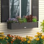 Mayne Vista 4ft Modern Window Box Planter with Panel Design and Drainage Hole