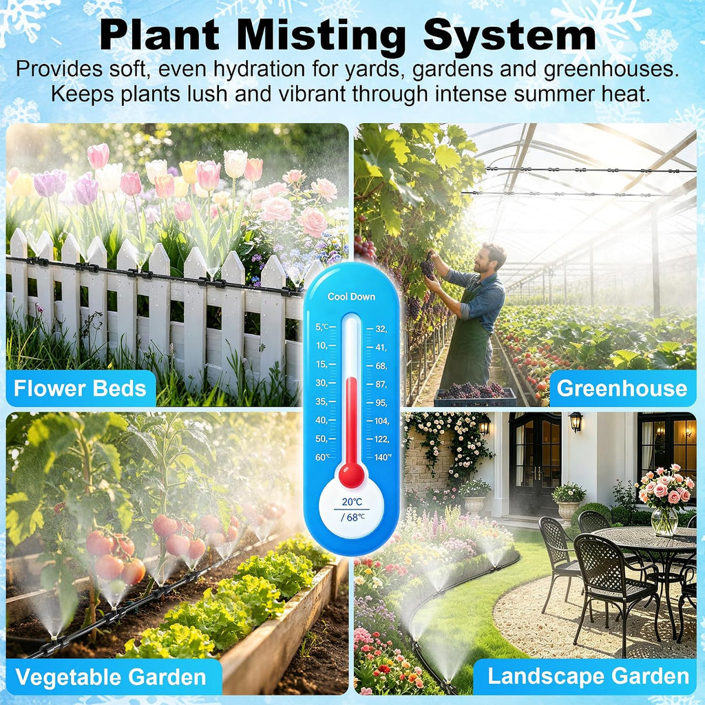 thiswing 100 ft dual-line misting cooling system with on a desk or shelf