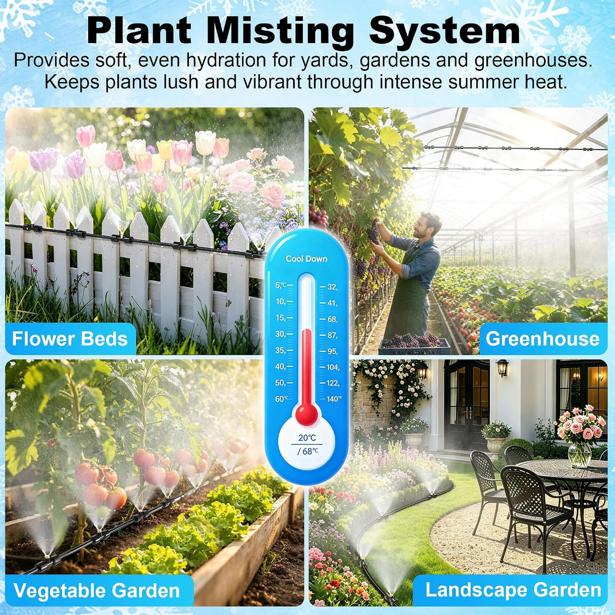 thiswing 100 ft dual-line misting cooling system with on a desk or shelf