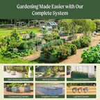 Vego garden Raised Garden Bed Kit, 17" Tall 10 in 1 Jumbo Modular Raised Garden Beds Metal Planter Box for Vegetables, Flowers, Herbs, British Green