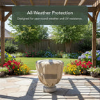 Covermates Elite Bird Bath Cover – 24 Diameter x 18H, Khaki | All-weather protection, 300D polyester, auto-locking drawcord and buckle straps, mesh vent, 3-year warranty