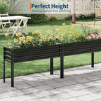 Galvanized Raised Garden Bed with Legs, 50×17×32 in Large Elevated Planter Box for Outdoor Plants, Sturdy Metal Raised Garden Beds for Vegetables, Flowers & Herbs, Backyard, Patio, Black