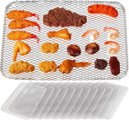 12 Pcs Disposable Grill Topper 16x12 Inch Mesh Mat for Outdoor BBQ | Non Stick, Aluminum Grates Liners Pans, Cooking Grid Pad Sheet, Prevents Food Falling, For Camping Picnics Vegetables Meat