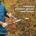 Fiskars 23" PowerGear2 Garden Hedge Shears, Hedge Clippers, 10" Blades | PowerGear2 Technology Multiplies Power for Less Effort, SoftGrip Handles and Shock-Absorbing Bumpers