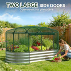 Raised Garden Bed with Sprinkler Timer and Self-Watering System, 6x3x1 ft Elevated Planter Boxes Outdoor with Mesh Cover, Galvanized Raised Beds for,Vegetables,Flowers, Backyard, Patio