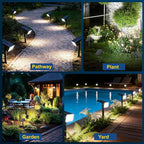 LANSOW Solar Spot Lights Outdoor Waterproof IP67, (8 Pack/90 LED/4 Modes) Solar Landscape Spotlights, 2-in-1 Solar Powered Flood Lights for Yard Garden Pathway Outside Tree, Auto ON/Off(Cool White)