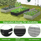2PCS 9x3x1ft Galvanized Raised Garden Bed Kit, Galvanized Planter Raised Garden Boxes Outdoor, Large Metal Raised Garden Beds for Vegetables,Black