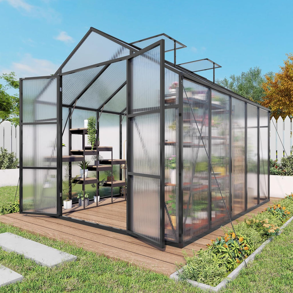 greenhouse for outdoors 8x10x7.8ft, polycarbonate greenhouse with stronger, main product view