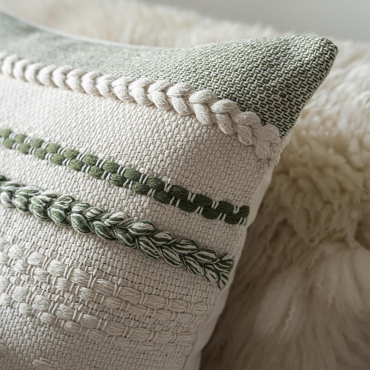 cethom boho lumbar pillow covers 14x36 inch long, side view