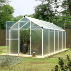 veikou 6' x 10' greenhouse, double-wall polycarbonate green, main product view