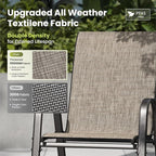 PHI VILLA Patio Chairs Set of 4, Outdoor Stackable Dining Chairs with E-Coating Metal Frame and Upgraded Textilene Fabric, All Weather Deck Chair 350 LBS Capacity for Porch Poolside Garden