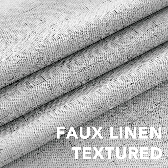 H.VERSAILTEX 100% Blackout Curtains for Bedroom Thermal Insulated Linen Textured Curtains Heat and Full Light Blocking Drapes Living Room Curtains 2 Panel Sets, Glacier Gray, 52x54 Inch