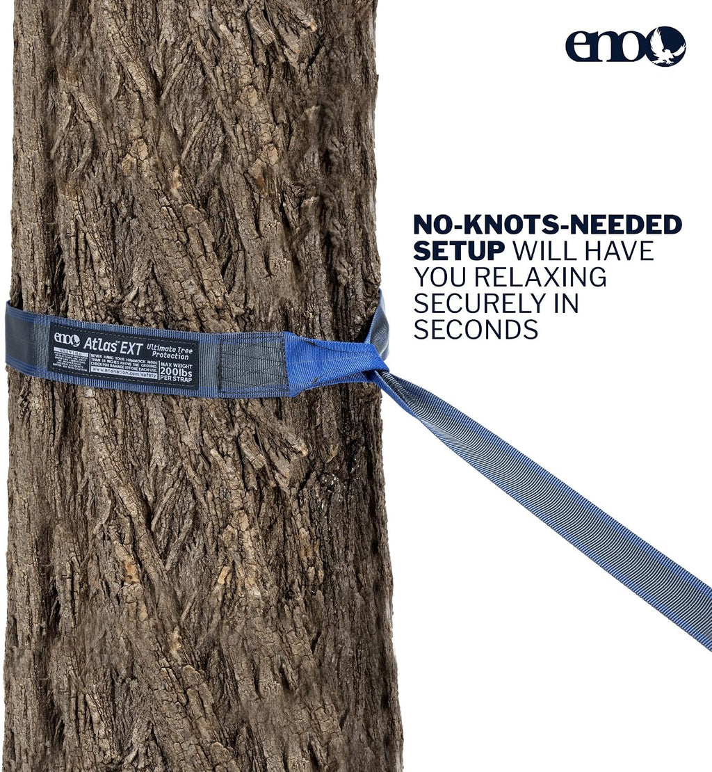 ENO, Eagles Nest Outfitters Atlas EXT Utility Hammock Straps, Suspension System, Set of 2, Charcoal/Navy