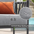 4 Piece Patio Furniture Set, Modern Patio Conversation Set, Outdoor Furniture with Table, Outdoor Sofa with Washable and High-Resiliency Sponge Cushions, Grey