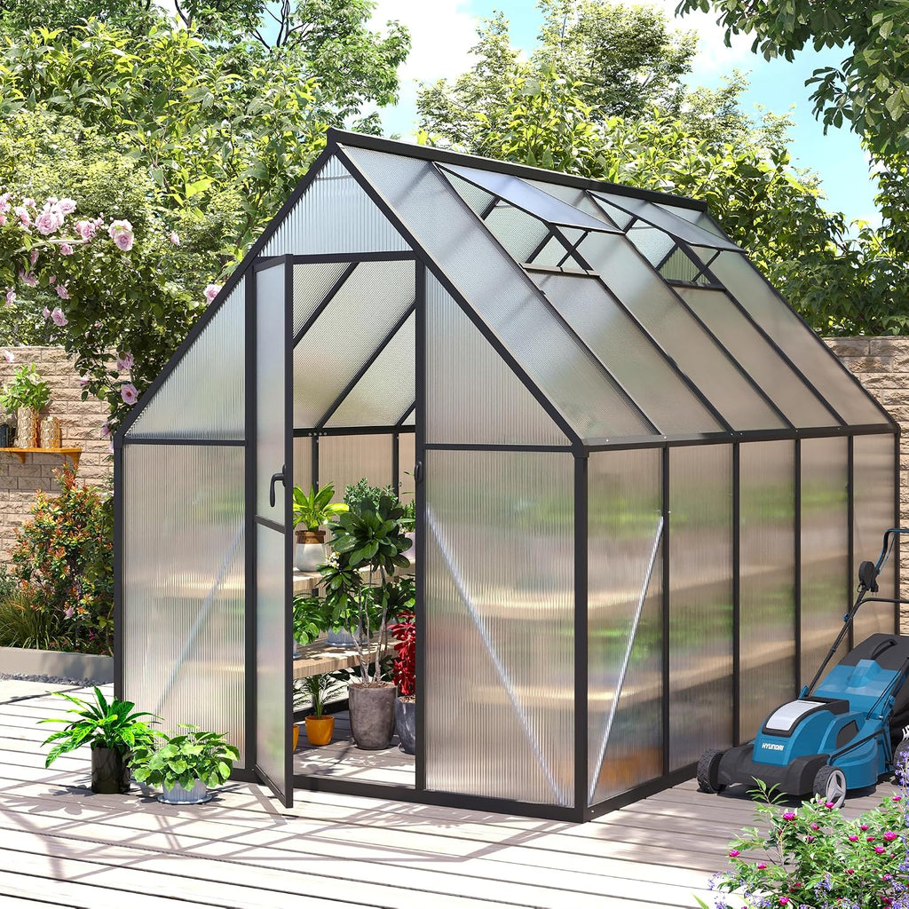 6x10 ft greenhouse for outdoors, polycarbonate greenhouse with, main product view