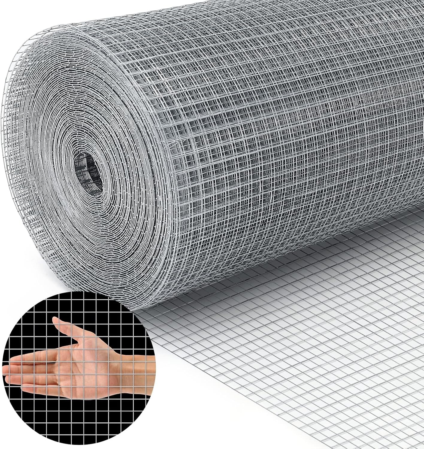 Land Guard 19 Gauge Hardware Cloth, 1/2 inch Chicken Wire Fence, Galvanized Welded Cage Wire Mesh Roll Supports Poultry Netting Cage Fence…
