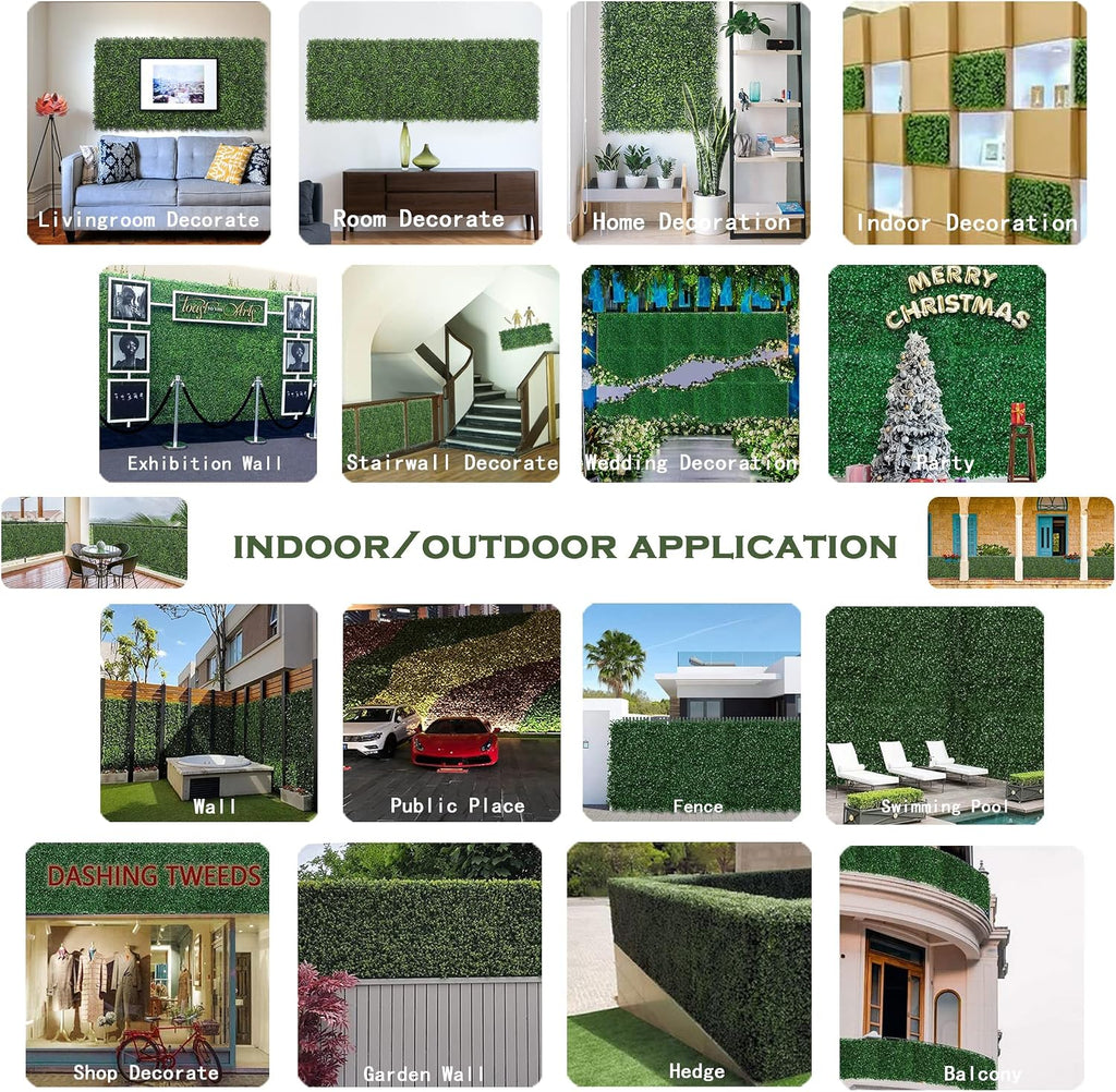 bybeton 40"x160"(43sqft) ivy privacy fence uv-anti boxwood grass, package contents