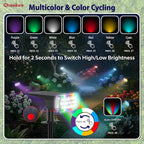 Solar Lights Outdoor Waterproof, LED Solar Spot Lights Outdoor, 7 Color Changing Solar Spotlights, Multicolor RGB Dusk-to-Dawn Uplights for Garden Landscape, Yard, IP65, Auto On/Off