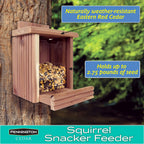 Pennington Cedar Squirrel Snacker Feeder, Squirrel Feeder, 2.75 LB | Hanging squirrel feeder, bird and squirrel feeder, eastern red cedar; mounts to tree, post or fence, keeps food dry