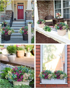 Faux Artificial Plants Flowers for Outdoor Planters Spring Summer Decor 16 Bundles Fake Eucalyptus Silk Daisy UV Resistant Realistic Used for Outside,Home,Front Porch,Patio,Yard Decorations