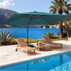 9' x 12' cantilever patio umbrella rectangle outdoor, front angle view
