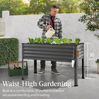 Best Choice Products 48x24x30in Galvanized Raised Garden Bed, Metal Elevated Planter Box, Vegetable Garden for Backyard, Patio, Balcony - Charcoal