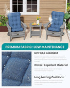 SERWALL HDPE Outdoor Rocking Cushion Set of 2, Memory Foam Cushion Navy
