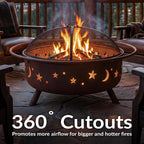 sunnydaze cosmic 42" large fire pit for outside, side view