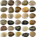 30 Pcs Inspirational Stones Encouragement Words Engraved Rocks | Bulk Garden Stepping Stone, Outdoor Scripture Gift, for Coworkers, Friends, Family, 1"-2" Each