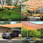 SUNLAX Sun Shade Sail 15' x 15' x 15' Peach Fuzz Rectangle Canopy Sail Shade Cover UV Block Permeable Sunshade Outdoor for Patio Backyard Deck Pergola (We Make Custom Size)