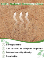 48in Coco Liners for Window Planter Box - 3 Pack 100% Natural Coconut Coir Fiber Liner Replacement for Deck Flower Box, Garden Railing Fence Trough, Wall Planter Basket, Vegetables Pot