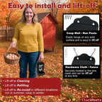 CluckRoots Chicken Grit and Oyster Shell Feeder Combo, No-Spill Metal | Lift-Off Heavy-Duty Dispenser w/ Rain Lid View Window, Small Flocks Capacity, Chicken Coop Accessories Gifts for Lovers