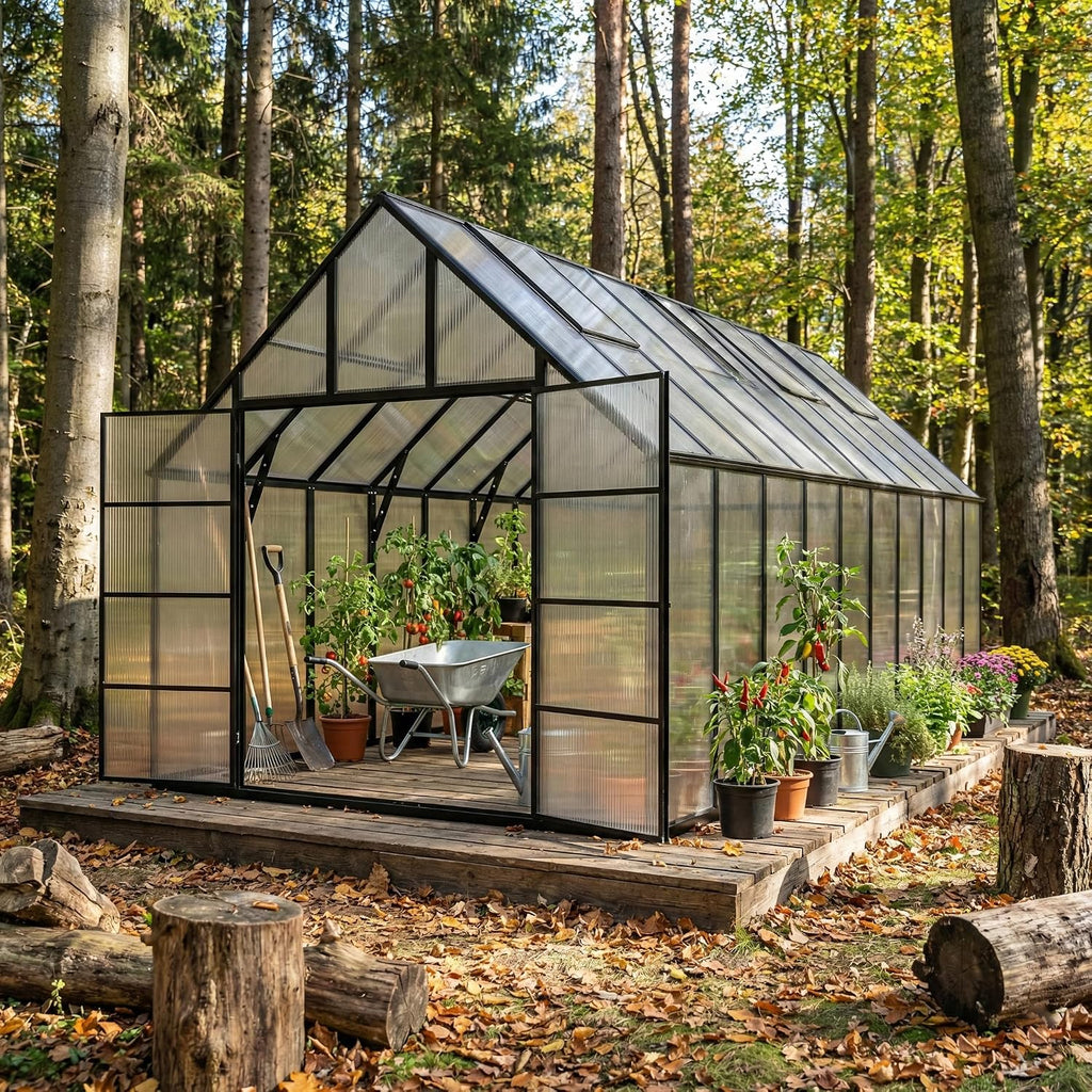 10x24 ft polycarbonate greenhouse large heavy duty aluminum, main product view