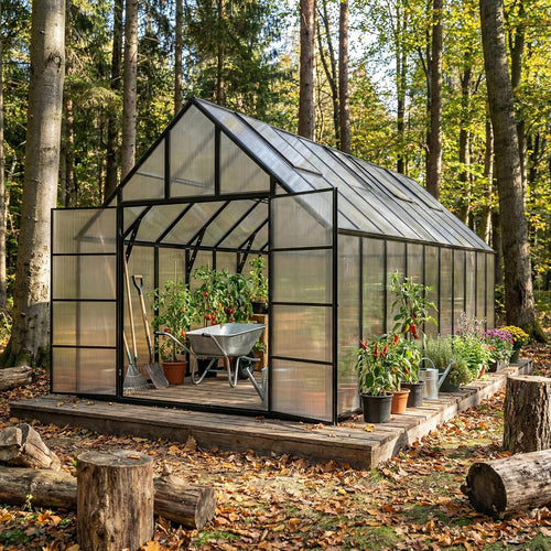 10x24 ft polycarbonate greenhouse large heavy duty aluminum, main product view