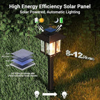 XMCOSY+ Solar Outdoor Lights Waterproof IP65, Solar-Powered Garden/Yard/Pathway Lights with Warm White 2-Tone Bronze-Wood Stainless Steel Design for Landscape Driveway Walkway Decorative
