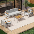 aluminum patio furniture set, 5 seats outdoor patio, main product view