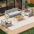 aluminum patio furniture set, 5 seats outdoor patio, main product view