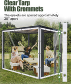 22oz clear tarp heavy duty 8'x8' clear vinyl, side view