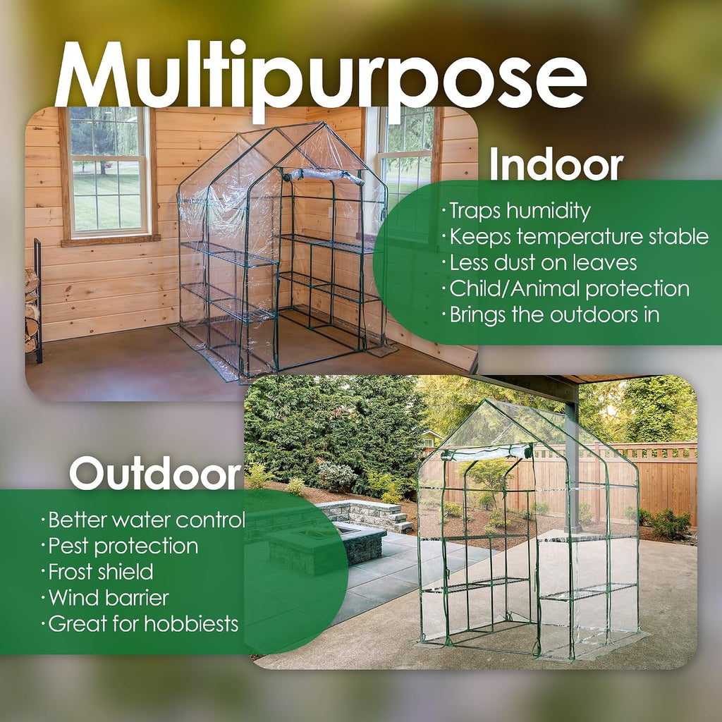 garden elements plastic indoor/outdoor standing greenhouse, unvented, clear, close-up detail